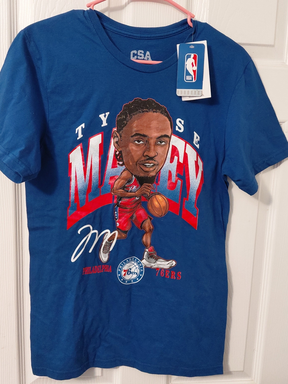 NBA Philadelphia 76ers Tyrese Maxey Graphic Caricature T-Shirt